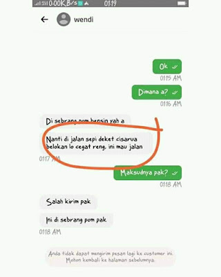 Niat begal ojol malah keceplosan kirim chat