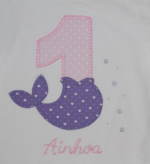 camiseta de cumpleaños 1 año sirena