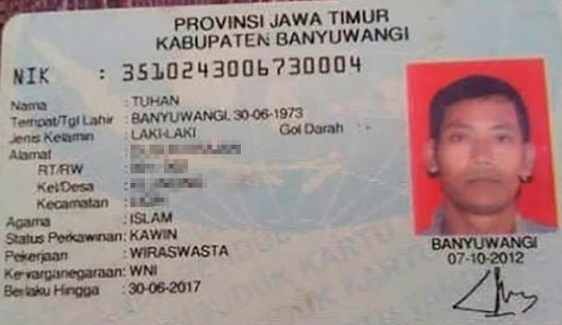 indonesian man named God