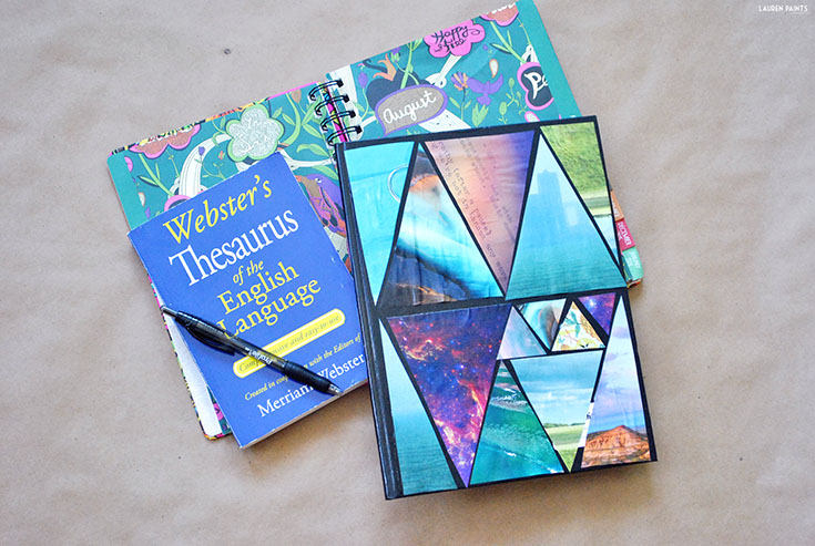 DIY Abstract Geometric Triangle Composition Notebook