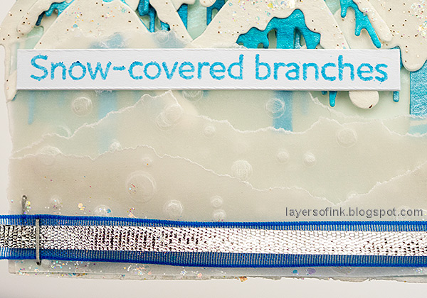 Layers of ink - Snow-covered Branches Tag Tutorial by Anna-Karin Evaldsson. Vellum snow.