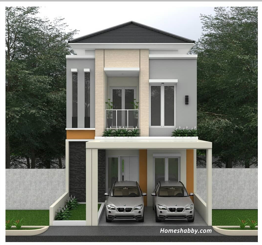 Desain Dan Denah Rumah Bertingkat Ukuran 7 X 15 M Lengkap Dengan Mushola Dan Perpustakaan Minimalis Homeshabbycom Design Home Plans