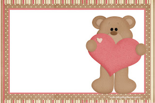 Bear in Love Free Printable Invitations, Labels or Cards.