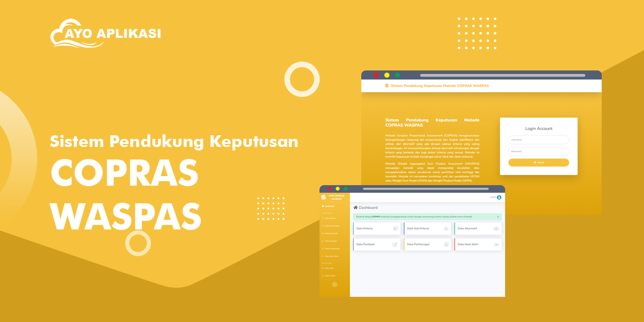 Source Code Aplikasi Sistem Pendukung Keputusan (SPK) Perbandingan Metode COPRAS Dan WASPAS