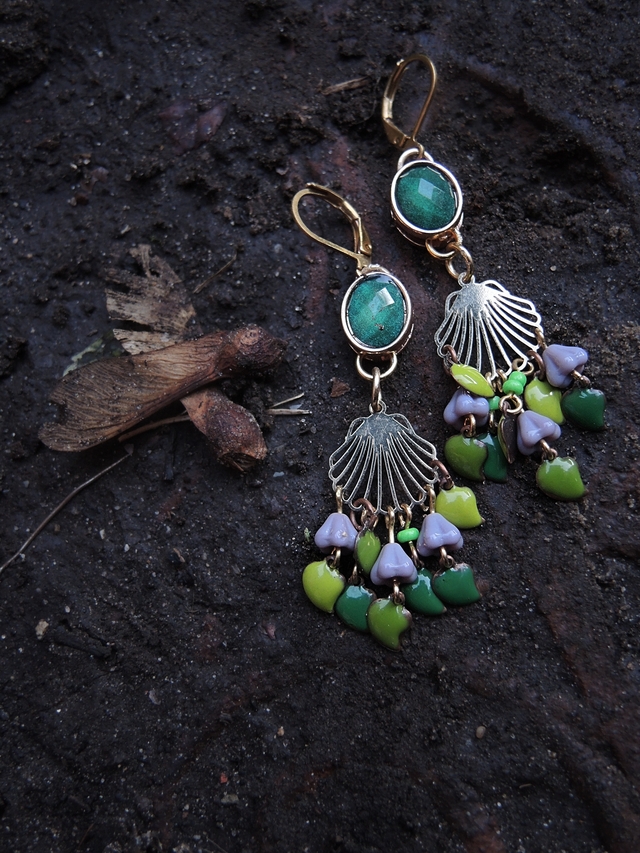 DIY oorbellen/earrings 'heide'