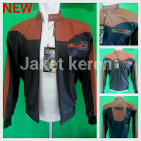  Jaket kulit sintetis pria kombinasi JK-27