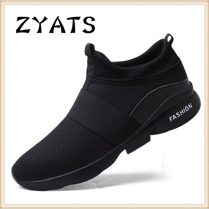 Zyats Comfortable Breathable Casual Shoes - Black
