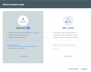 Google search console, blogger seo, google search console property type,how to choose property type in google search console,selecting property type in google search console