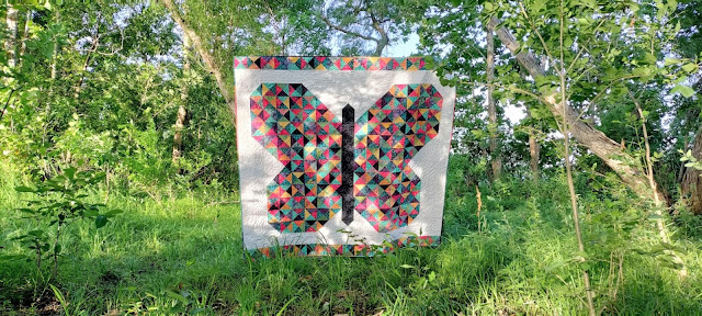 Flutterfly quilt made with Savannah batiks from Island Batik