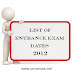 List For All Entrance Exam Dates 2012