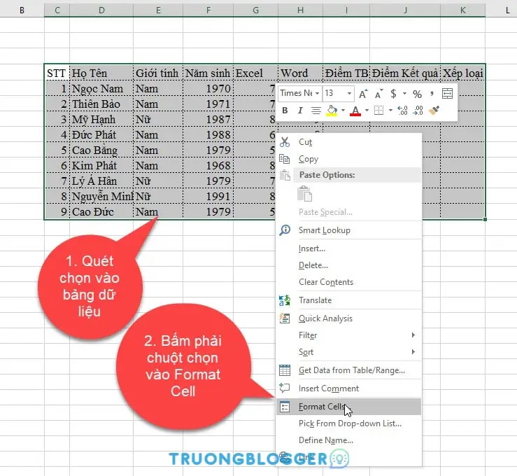 Cách tạo khung viền trong Excel cực kỳ nhanh chóng, đơn giản