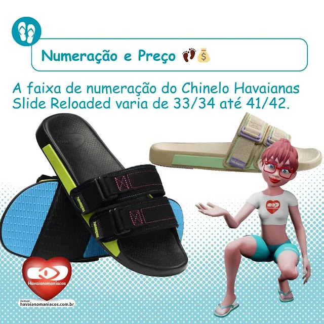 Havaianas Slide Reloaded Numeração e preço