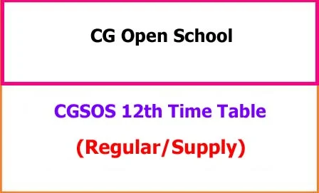 CGSOS 12th Time Table
