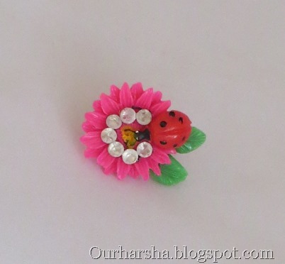 Resin Ladybird Flower Leaf Ring (3)