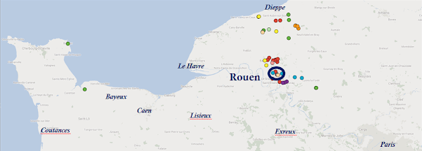 Map of Rouen, France