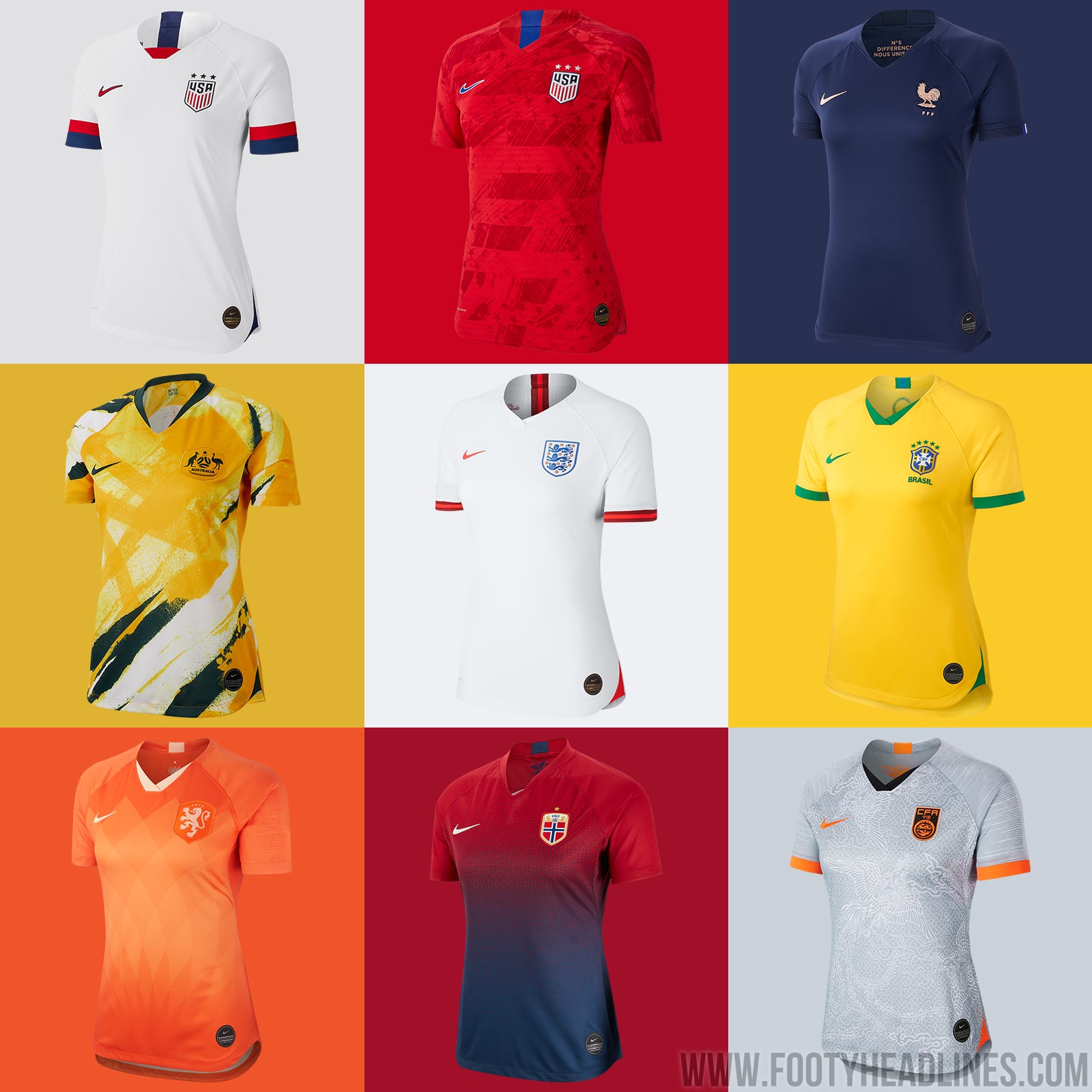 Nike 2019 Women's World Cup Kits Released England, France, USA and