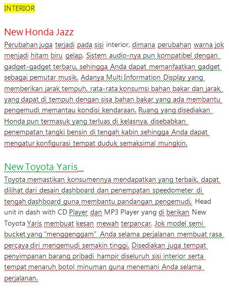 Herwono Banyu Alas: Kumpulan Artikel Battle Toyota Yaris 