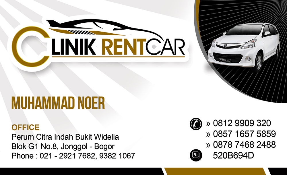  Contoh  Desain Kartu Nama Rental Mobil  Clinik Rentcar 