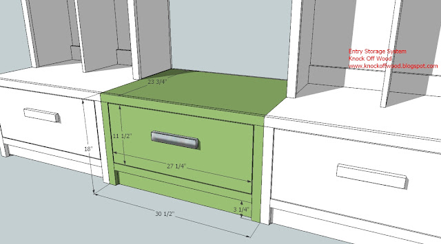 Here are the plans for the extra roomy Drawer Bench for the Braden Entryway 