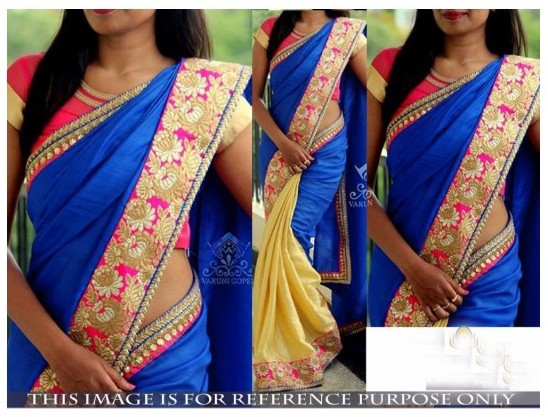 http://www.daindiashop.com/indian-party-wear-designer-women-navy-blue-cream-yellow-color-saree-sari-dis-diff-t4813