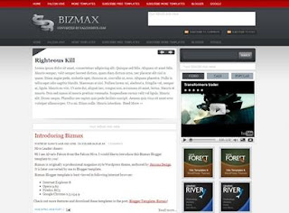 Bizmax - Free Blogger Template - search box, 3 columns, red, white and grey, business blog, tabber section, video section, content glider, featured content section, read more, 2 navigation menus