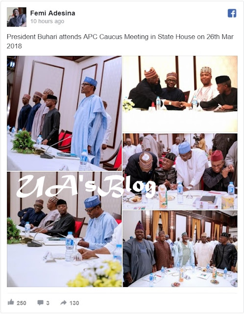 2019: Again, Tinubu Shunned APC Caucus Meeting With Buhari In Aso Rock; Ambode, Aregbesola, Ajimobi Too