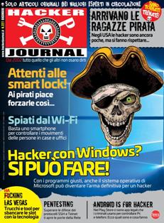 Hacker Journal 227 - Dicembre 2018 | ISSN 1594-7774 | TRUE PDF | Quindicinale | Computer | Hacking | Programmazione | Hardware | Software
Hacker Journal è stata la prima rivista di hacking italiana.
Dal maggio 2002 la rivista usciva in edicola di giovedì bisettimanalmente, anche se per gli ultimi numeri la frequenza di uscita era divenuta mensile.
La composizione di un numero era in generale questa: un editoriale, notizie riguardanti l'informatica, gli articoli; l'ultima facciata (la rivista non era provvista di copertina cartonata) poteva contenere un enigma crittografico, o un quesito di natura sondaggistica accompagnato da alcune delle risposte inviate dai lettori relative al quesito precedente.
La rivista tratta argomenti sia per utenti avanzati che per principianti, dividendo gli articoli in tre livelli di difficoltà: per Newbie, Mid Hacking e Hard Hacking (stringhe di codice, sicurezza, modding o overclocking).
Inizialmente pubblicato da 4ever, è in seguito passato a Sprea editori e infine a WLF Publishing.
Dal numero 189 è passata ad una licenza Creative Commons.
Tra le caratteristiche peculiari della rivista va annoverata la presenza, all'apice della seconda pagina di ogni numero, al di sopra dell'editoriale, della definizione della parola HACKER.