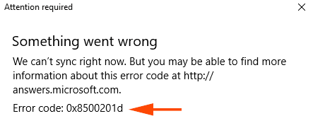 0x8500201d Error Code In Windows 10 Mail App 