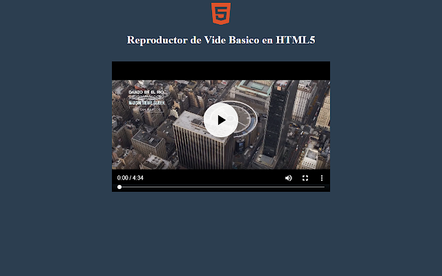 Codigo de reproductor de video basico en html5