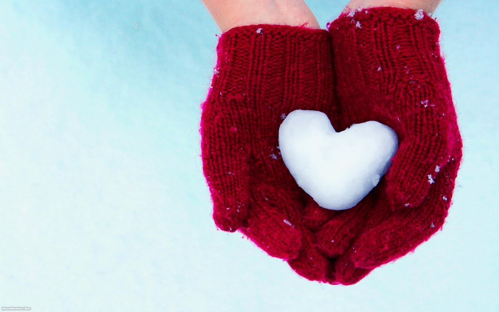 Red Heart Love Winter Snow Backgrounds