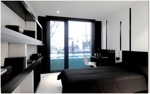 BLACK AND WHITE BEDROOMS MINIMALIST DORMS