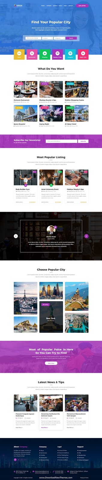 Directory Listing PSD Template 