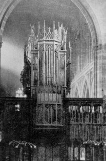 The historic organ at Manchester Cathedral