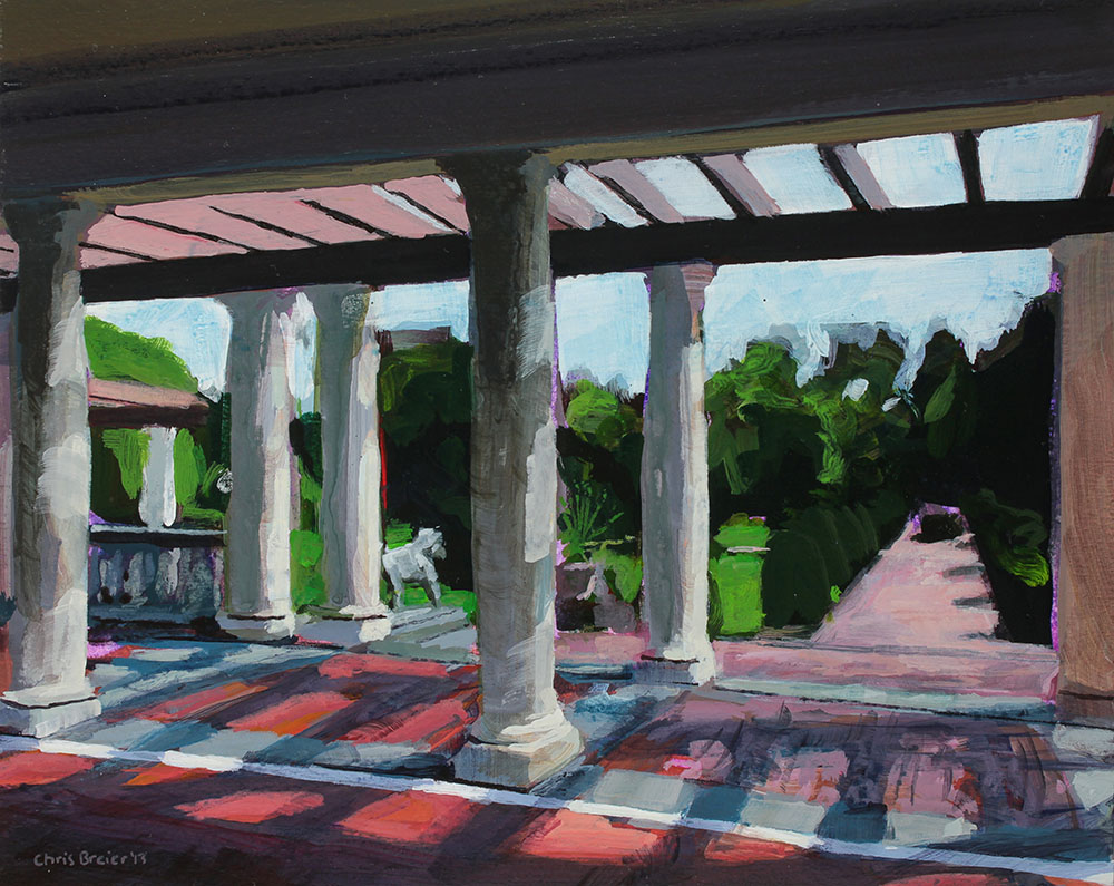 Acrylic painting of The Belvedere pavilion at Sonnenberg Gardens located in Canandaigua NY