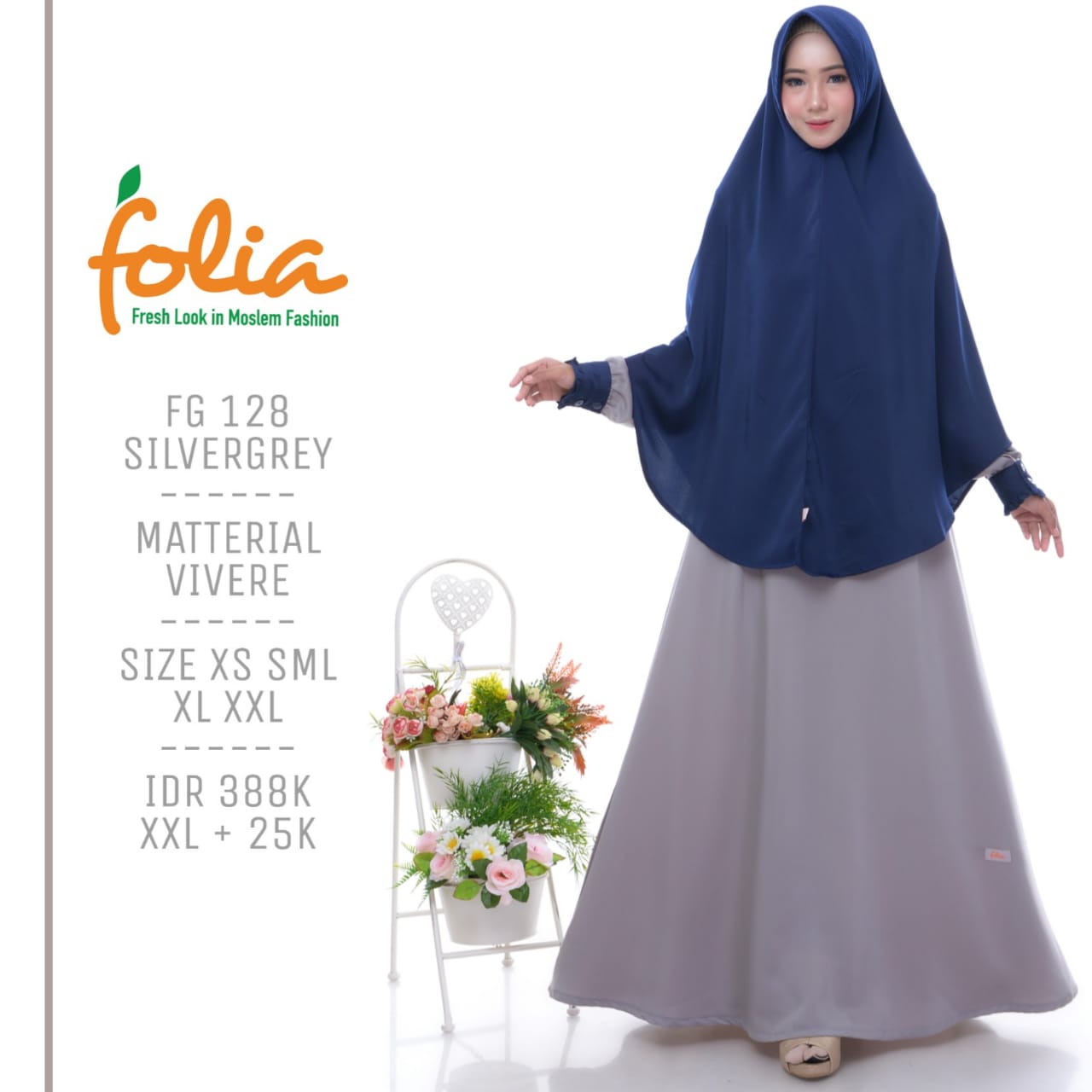 BAJU MUSLIM PROMO GAMIS SYAR'I SET JILBAB FOLIA FG 128