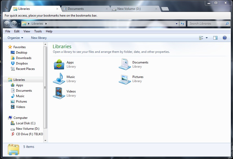 Ubah Windows Explorer seperti Chrome