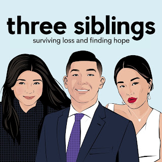 Graphic of three young Asians -- two women and one man.