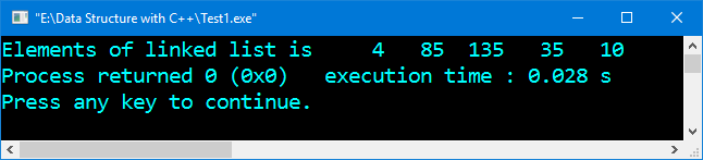 Program in C to implement singly linked list insert data and display data.