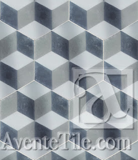 Geometric Cube A 8" Hexagon Cement Tile | Avente Tile