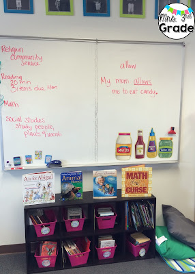 Small area of books in my science, social studies and math classroom