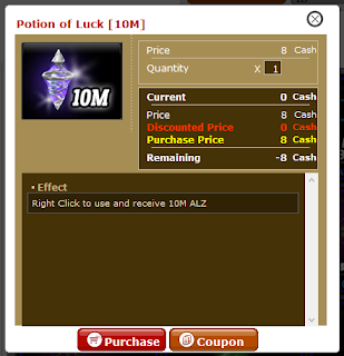 Potion of Luck 10M Alz in Item Shop
