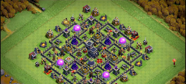 Town Hall 9 base for farming and trophy saving