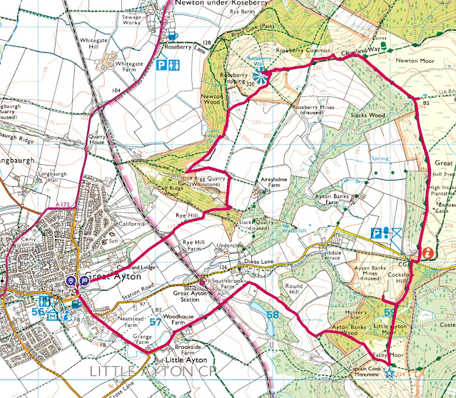 Roseberry Topping Walk from Great Ayton best route Captain Cooks monument Cleveland way