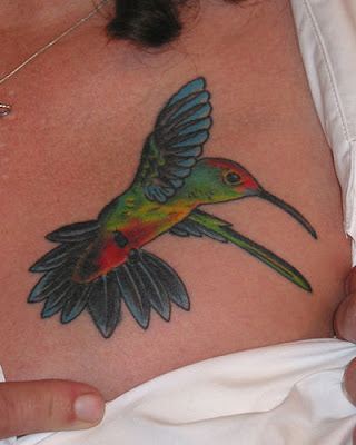 Humming Bird Tattoo on Chest