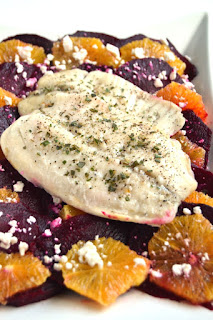 Roasted Beets and Oranges with Baked Tilapia is a perfect flavorful meal for a weeknight or to serve to guests. Loaded with flavor, this meal will be sure to delight your tastebuds! www.nutritionistreviews.com