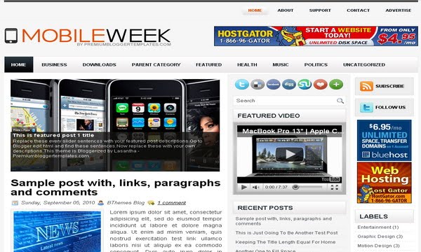 MobileWeek Blogger Template