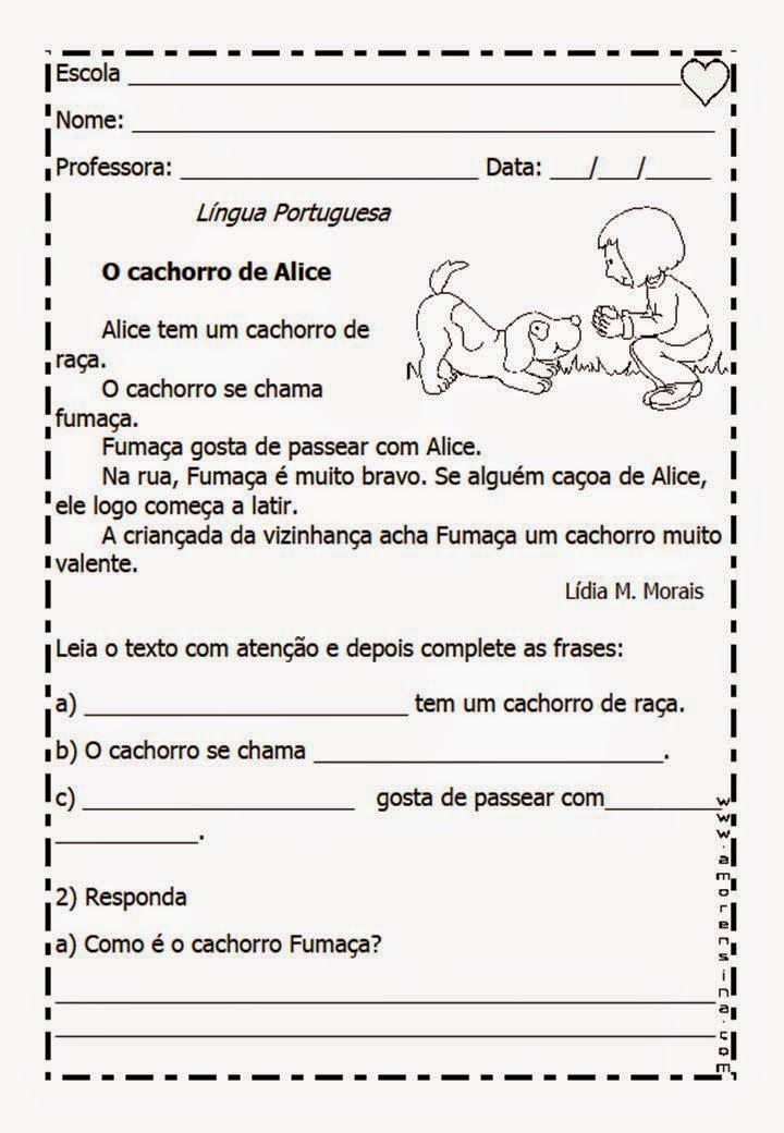 Escola ABC: Provas de português 1 ano ensino fundamental