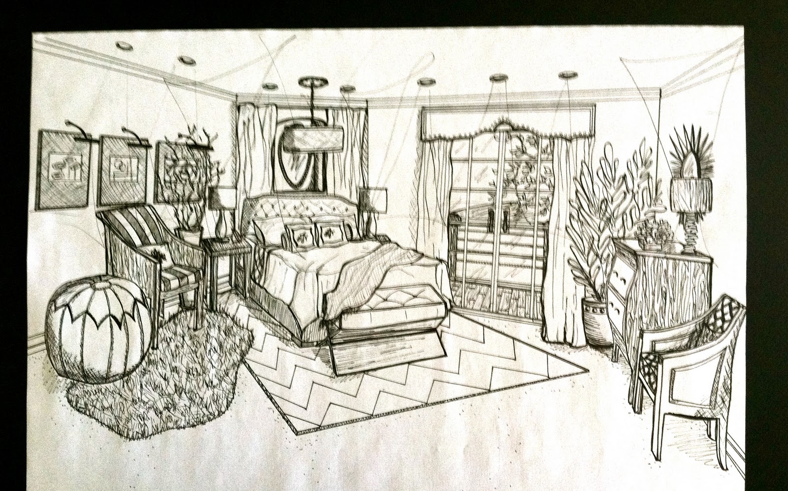 Brandalyn Designs: Perspective Drawing: Master Bedroom