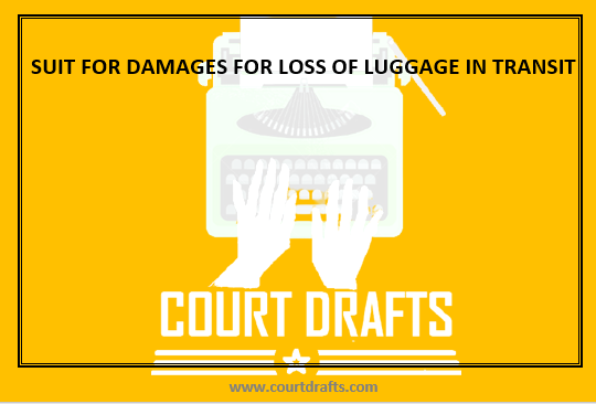 SUIT FOR DAMAGES FOR LOSS OF LUGGAGE IN TRANSIT