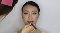 Modern Oriental Bridal Makeup - Apply this matte lipstick for more long lasting